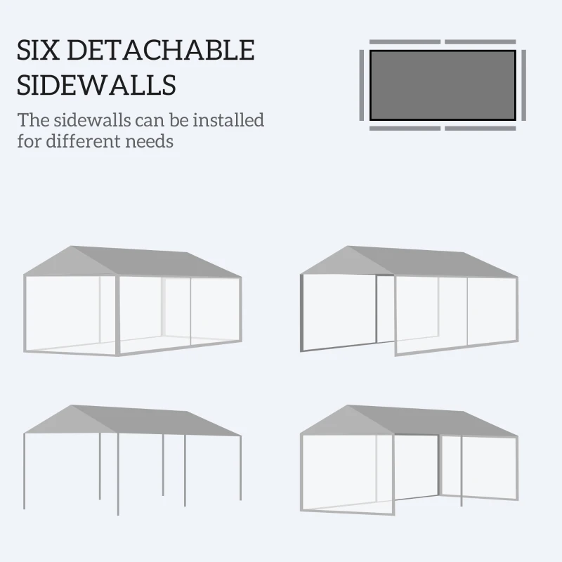  10' x 20' Party Tent Outdoor Canopy Garden Sun Shade with 8 Mosquito Mesh Netting and Zipper Door