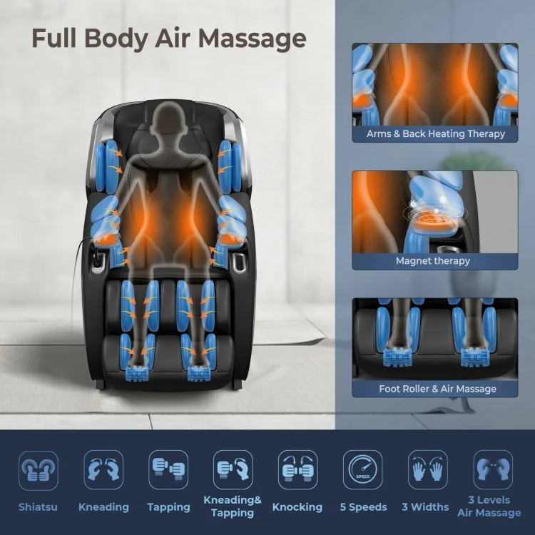 Full Body Zero Gravity Massage Chair with SL Track Voice Control Heat