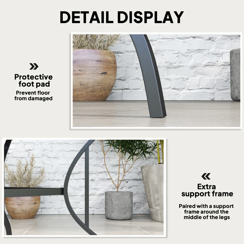 Square Outdoor Patio Dining Table, Garden Table with Umbrella Hole, Slatted Metal Top