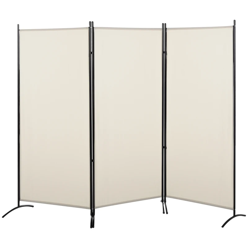 6' 3 Panel Room Divider, Double Hinged Folding Wall Divider, Indoor Privacy Screen