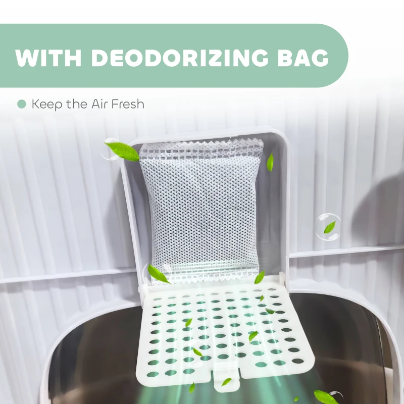 Enclosed Cat Litter Box with Lid, Scoop, Top Entry, Deodorization Bags, Drawer Type Cat Litter Tray