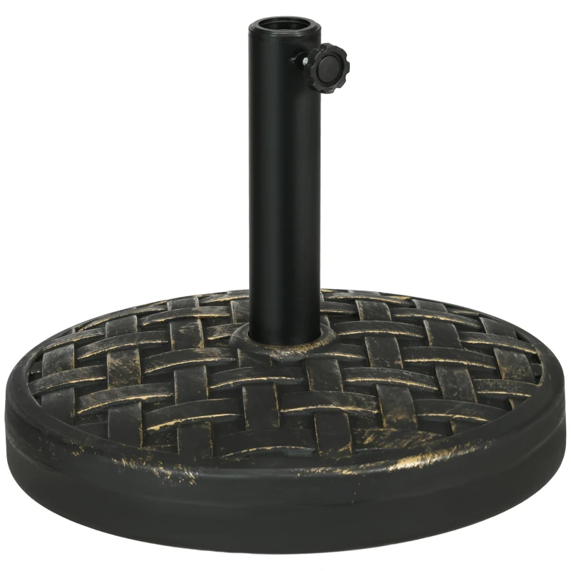 40lbs. Concrete Umbrella Base with Rattan Effect, Heavy Duty Parasol Stand for Outdoor Patio Umbrella