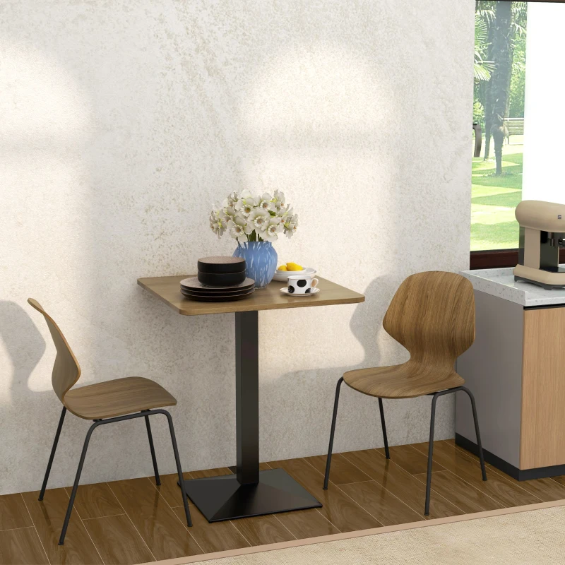 28" Square Dining Table, Modern Dining Room Table with Steel Base, Space Saving Small Kitchen Table