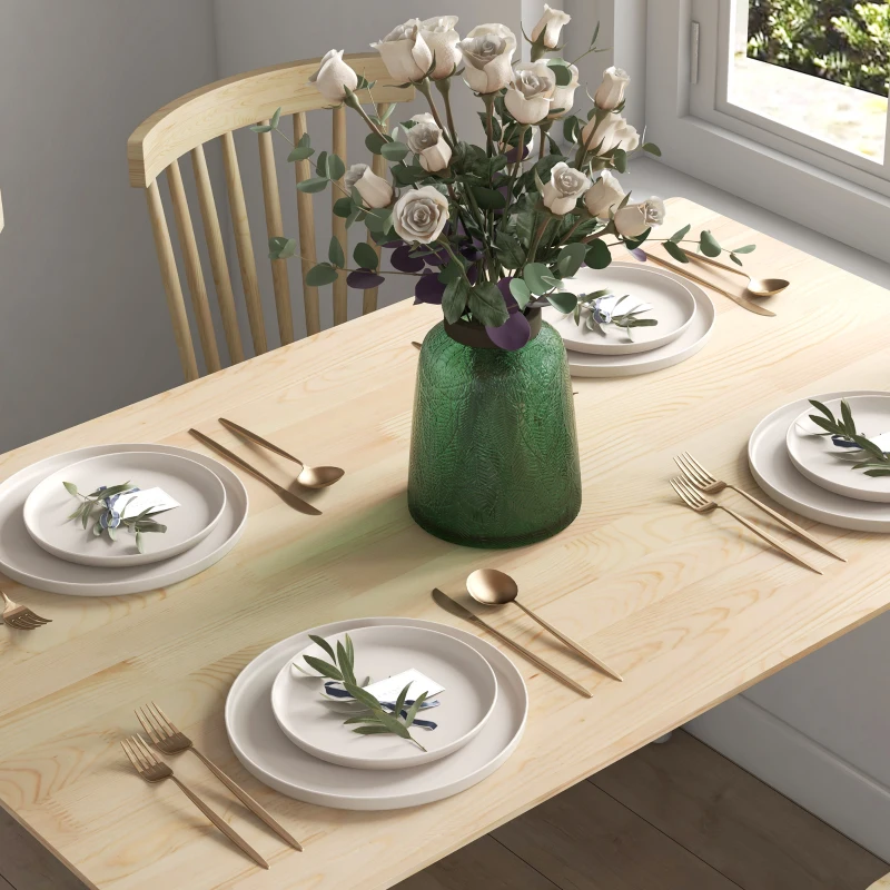 47" x 30" Dining Table, Farmhouse Dining Room Table with Pine Wood Frame