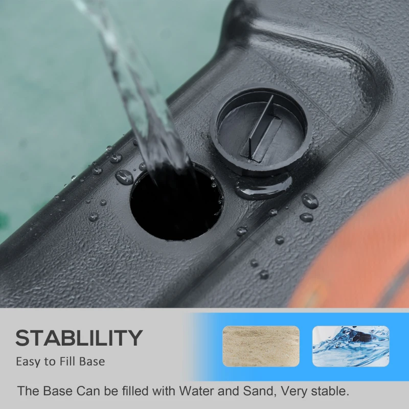 Soozier 6.5'-10' Adjustable Portable Basketball Hoop System Stand Outdoor