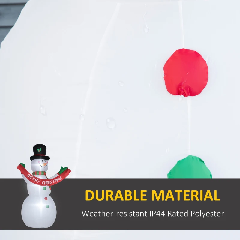 Inflatable Snowman Christmas Yard Outdoor Decoration with Banner LED Lights