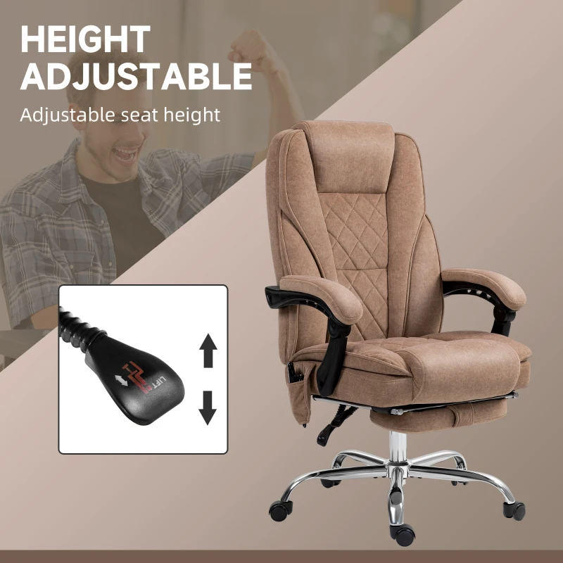Massage Office Chair, Heated Reclining Computer Chair with Adjustable Height and Footrest