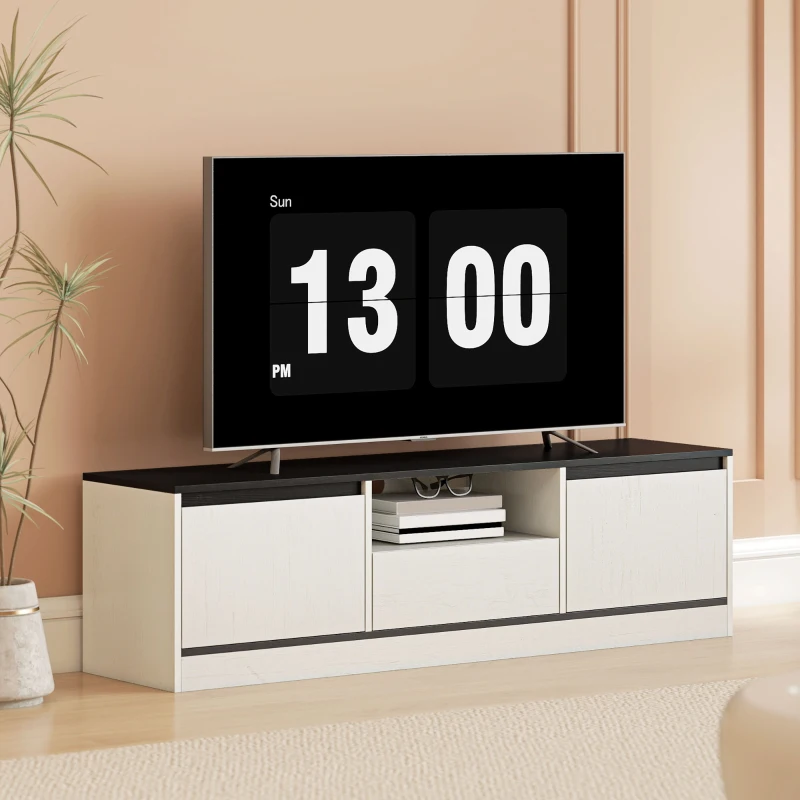 TV Stand for 55-60 Inch TV, Entertainment Center w/ Cabinets, Shelf, Drawer and Cable Management