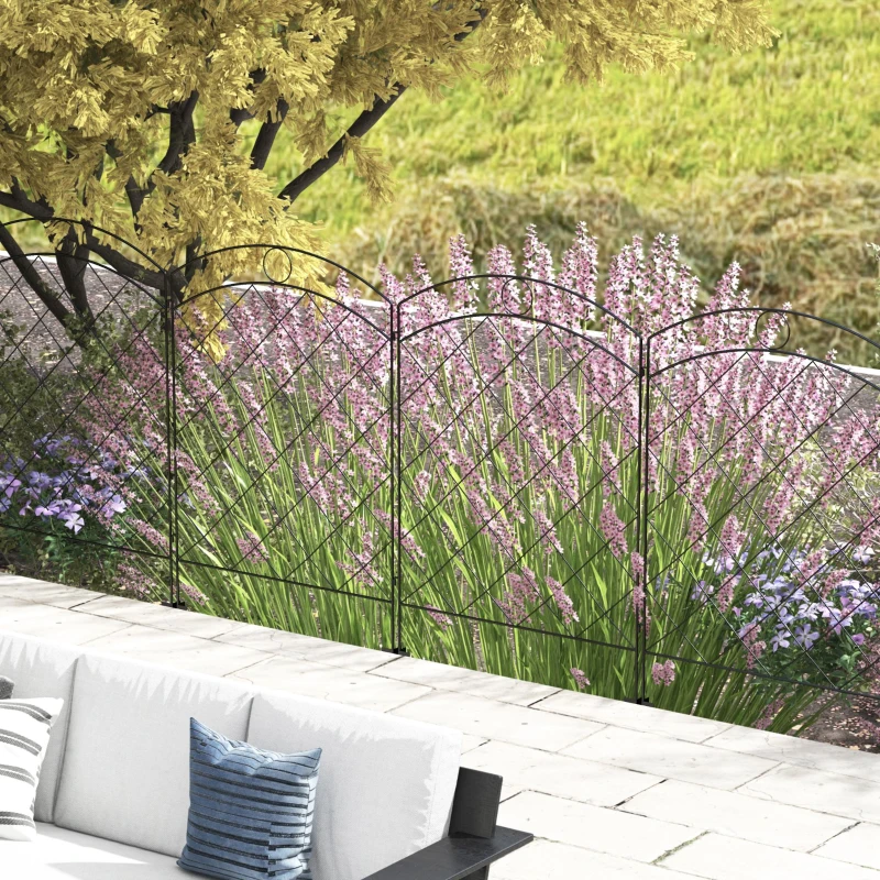 4 Pack Garden Fencing for Yard, Decorative Fence Panels as Animal Barrier and Flower Edging, Circle