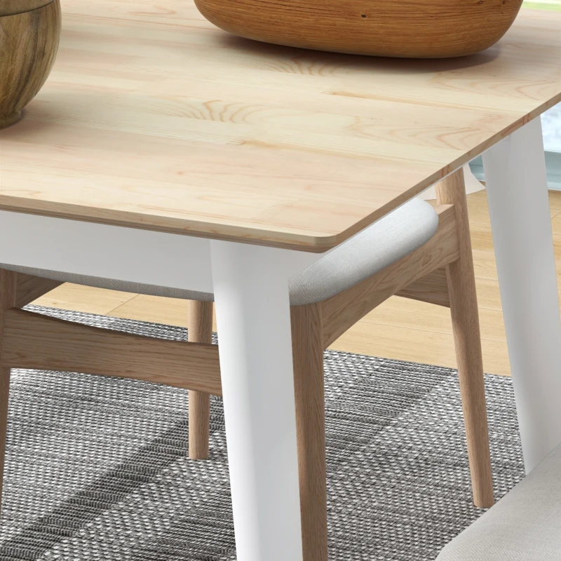 47" x 30" Dining Table, Farmhouse Dining Room Table with Pine Wood Frame