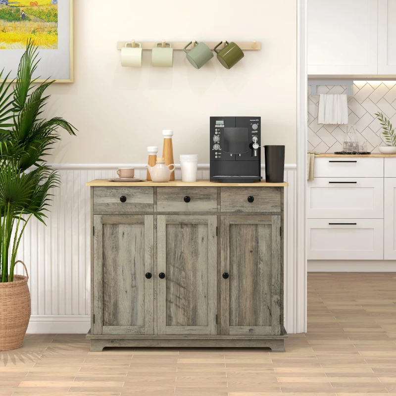Modern Sideboard, Buffet Cabinet with Storage Cabinets, Drawers and Adjustable Shelves