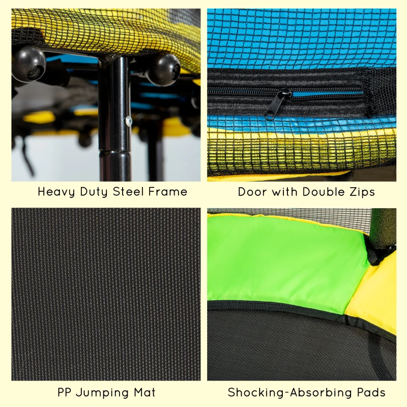 4.6FT Trampoline for Kids with Enclosure Net for Ages 3-10, Indoor Outdoor Use