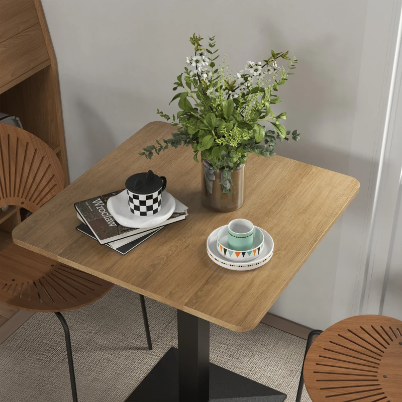 28" Square Dining Table, Modern Dining Room Table with Steel Base, Space Saving Small Kitchen Table