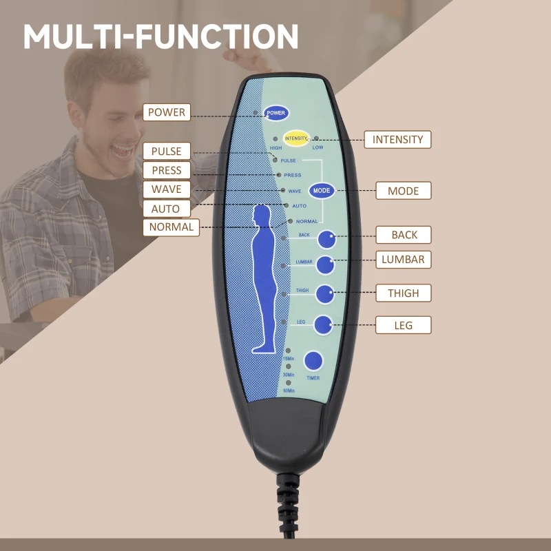 Office Chair 6-point Vibration Massage Chair Micro Fiber Recliner with Retractable Footrest