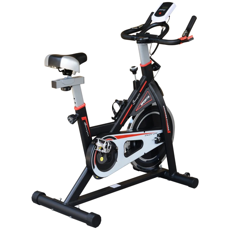 Soozier Upright Stationary Exercise Bike, Cardio Workout Training Bicycle w/ Adjustable Resistance LCD Monitor