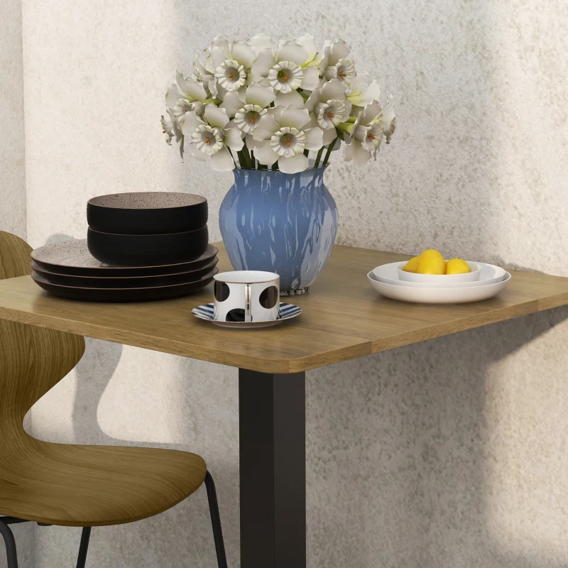 28" Square Dining Table, Modern Dining Room Table with Steel Base, Space Saving Small Kitchen Table