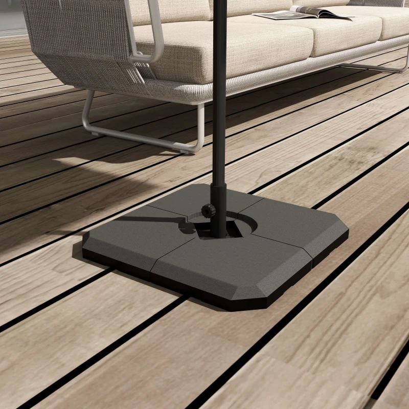 4 Pieces Umbrella Base Parasol Stand for Cantilever Umbrella Fill w/ Sand or Water 