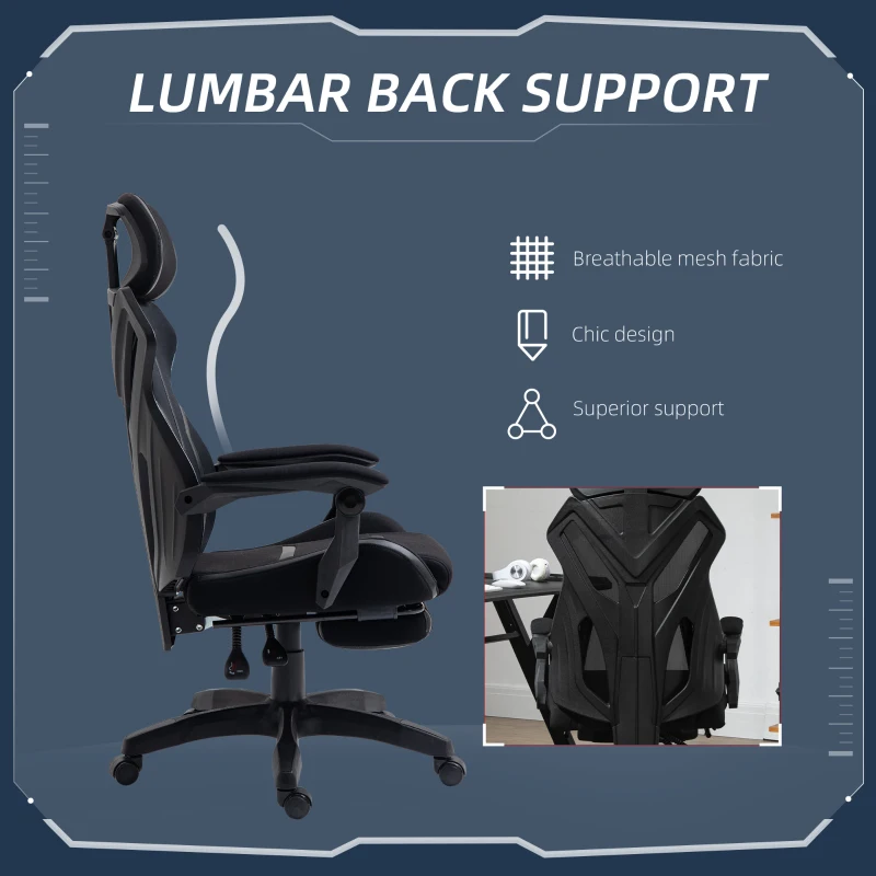 Ergonomic Computer Chair with Footrest, Headrest, Recliner Swivel Seat with Adjustable Height