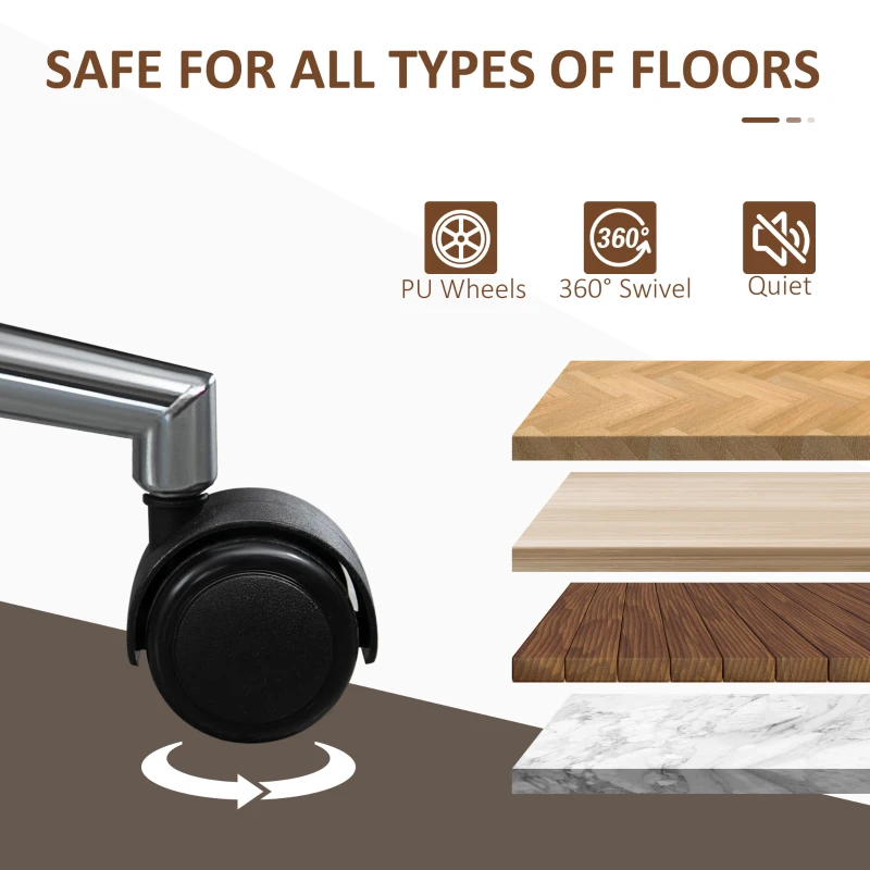  Office Chair, Faux Leather and Bentwood Computer Desk Chair with 360 Degree Swivel Wheels, Adjustable Height