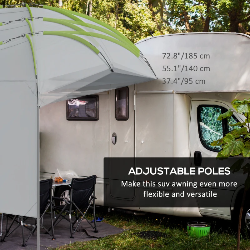 SUV Awning Tailgate Tent, Portable Car Awning with Side Wall, for Truck, RV, Van, Trailer and Overlanding Camping