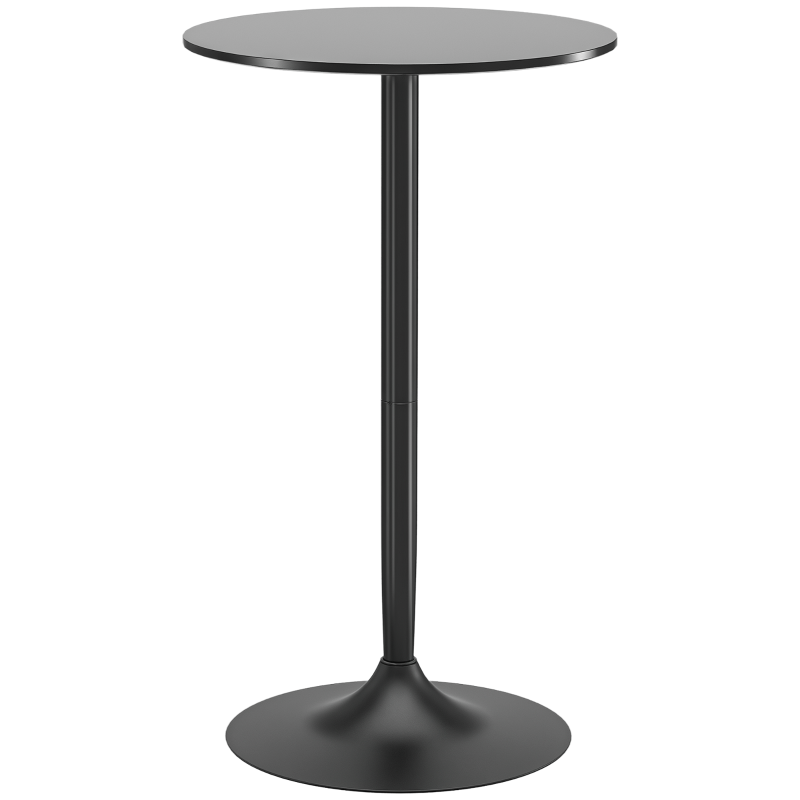 High Top Bar Table, Modern Round Dining Table with Painted Top and Steel Base