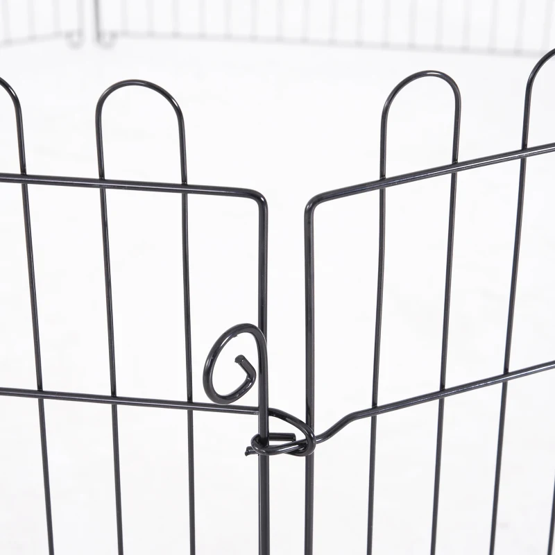  24inch 8-Panel Dog Playpen Octagon Pet Exercise Playpen Crate Foldable Dog Cage Pen Puppy Kennel