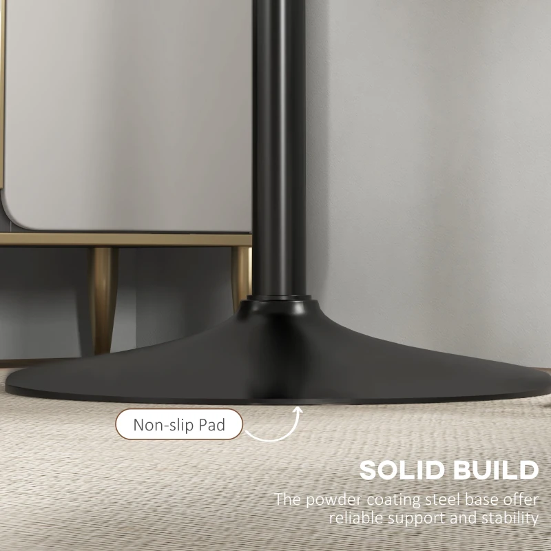 High Top Bar Table, Modern Round Dining Table with Painted Top and Steel Base