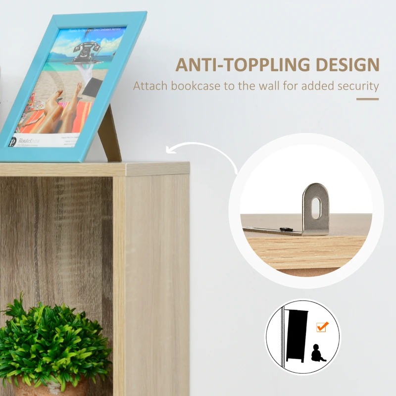 59" Bookcase, Storage Bookshelf with Cabinets, Drawer and Open Compartments, Freestanding Display Shelves