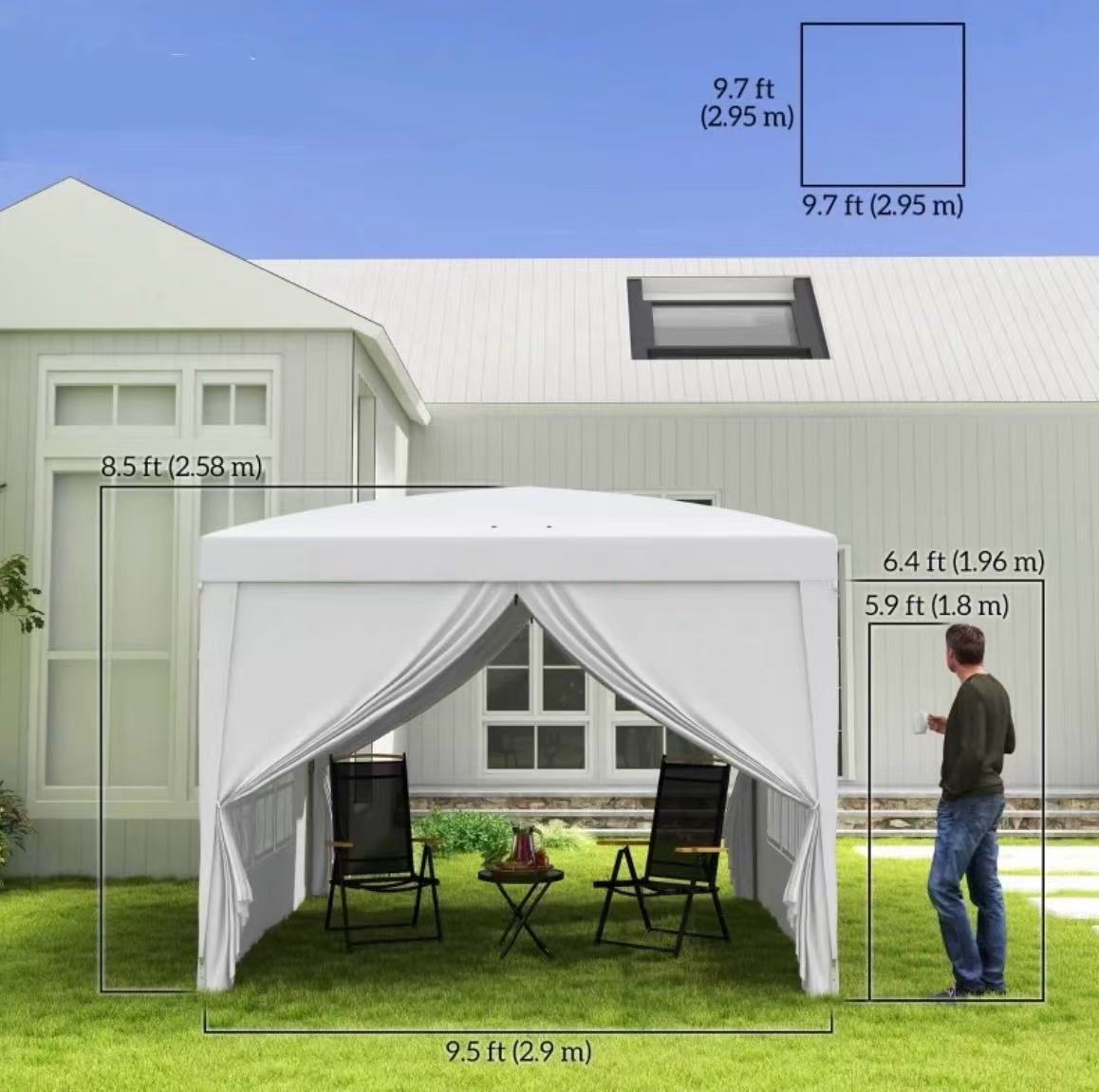 10'x10' Outdoor Pop Up Party Tent Wedding Gazebo Canopy with Carrying Bag