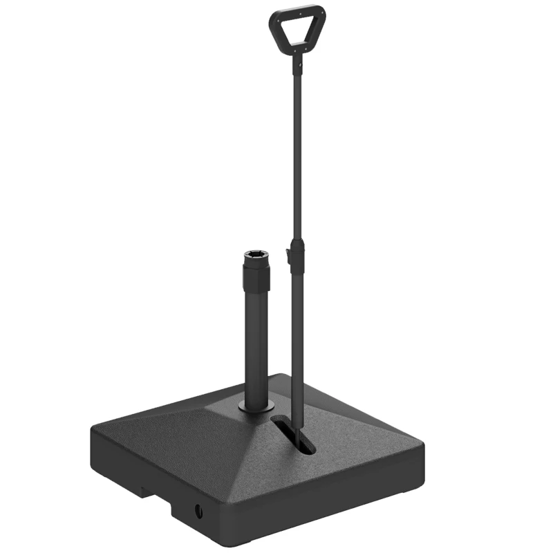 Patio Umbrella Base with Adjustable Wheels and Handle, Outdoor Patio Umbrella Stand, Filled Up to 121lbs with Stand, 99lbs with Water