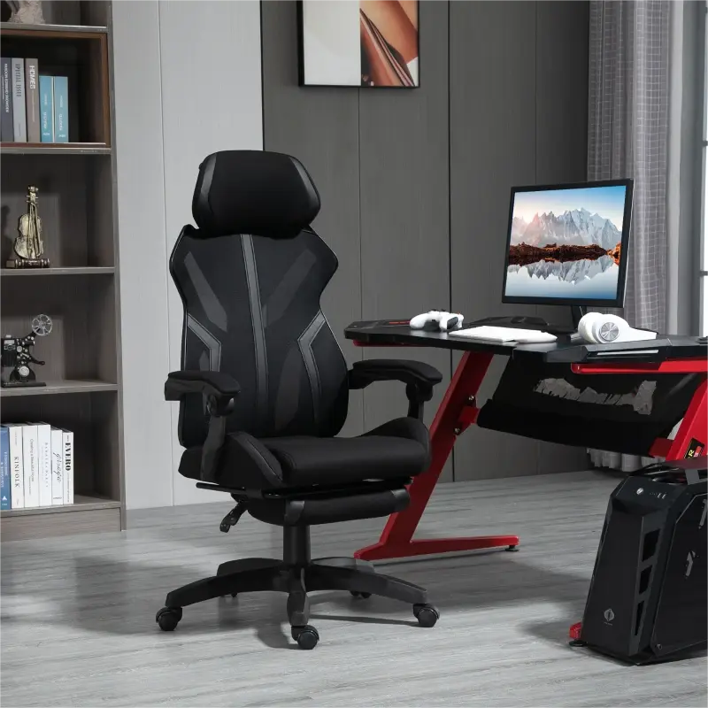 Ergonomic Computer Chair with Footrest, Headrest, Recliner Swivel Seat with Adjustable Height