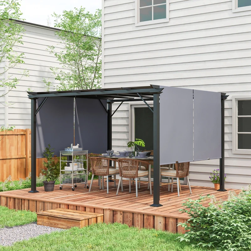 10' x 10' Retractable Pergola Canopy for Backyard