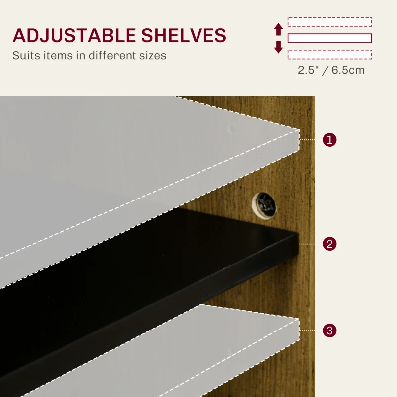 Farmhouse Sideboard Buffet Cabinet, Storage Cabinet with Barn Doors, Nature Wood