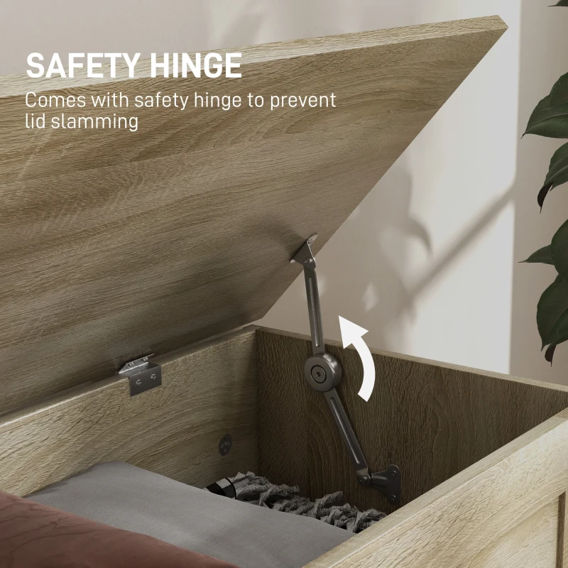 31.5 Inches Storage Chest, Storage Trunk with Safety Hinge, Wooden Box