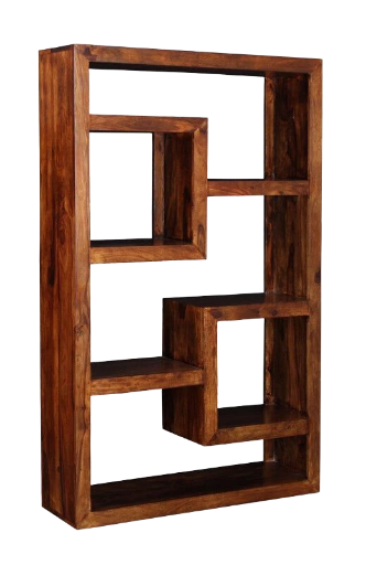 Geometric Wooden Bookshelf