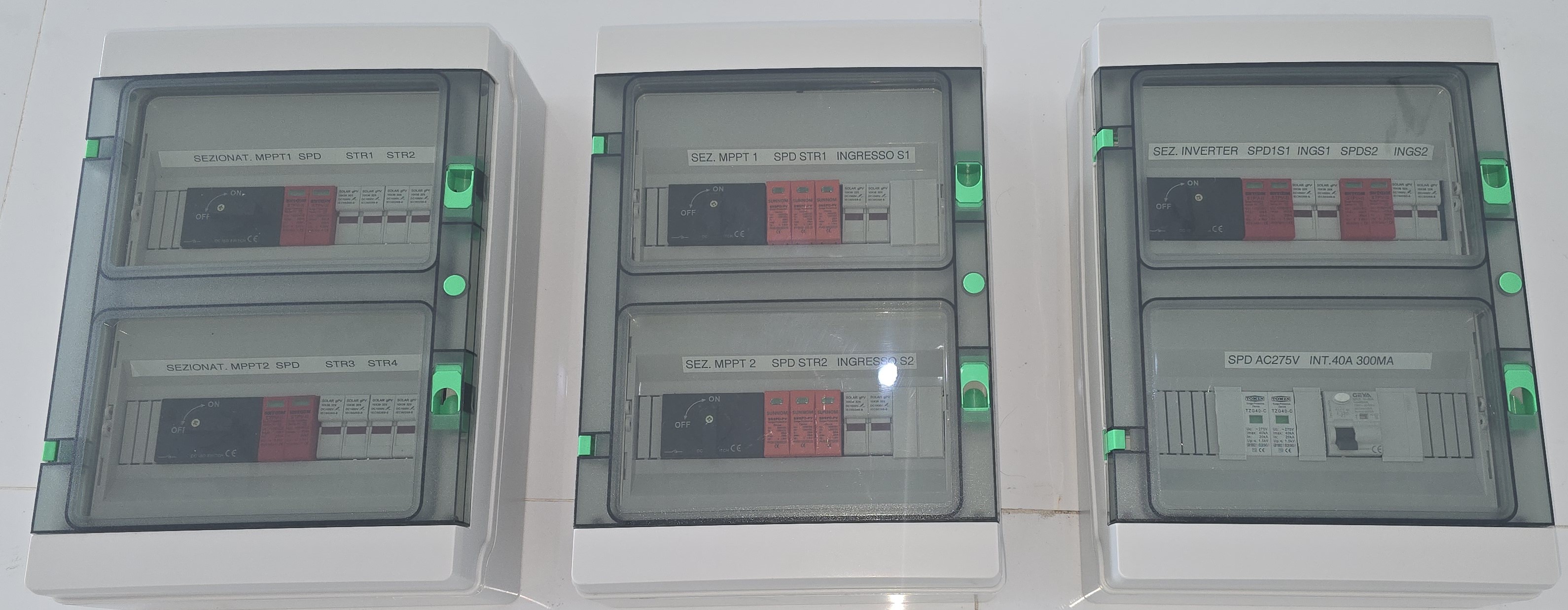 quandro di distribuzione per impianti fotovoltaici da 3,00 a 20 kwp