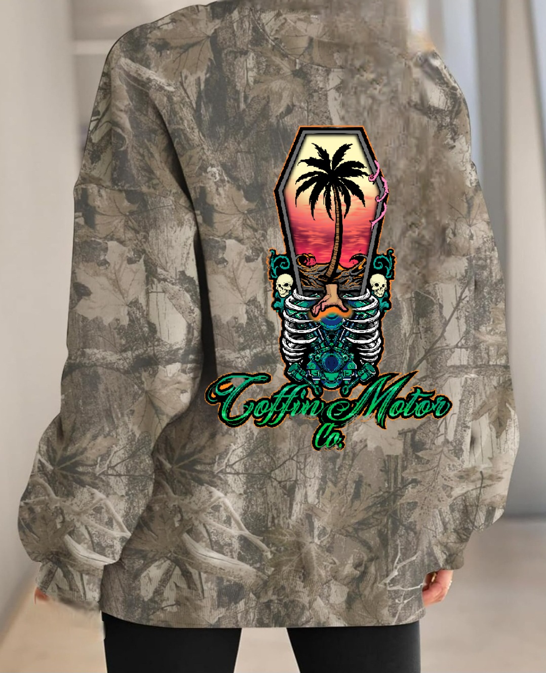 Camouflage Print Crew Neck