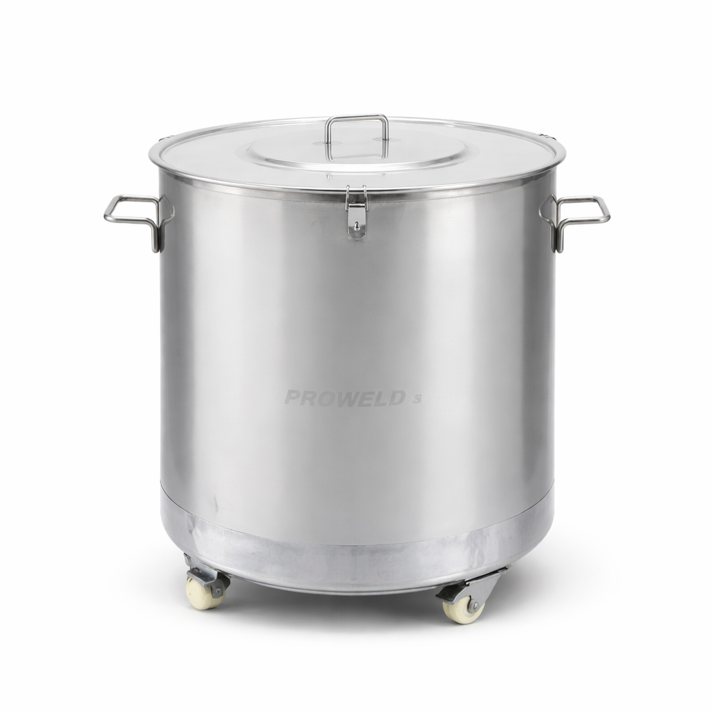 Olla Farmacéutica de Acero Inoxidable 316L con Ruedas – Uso Industrial