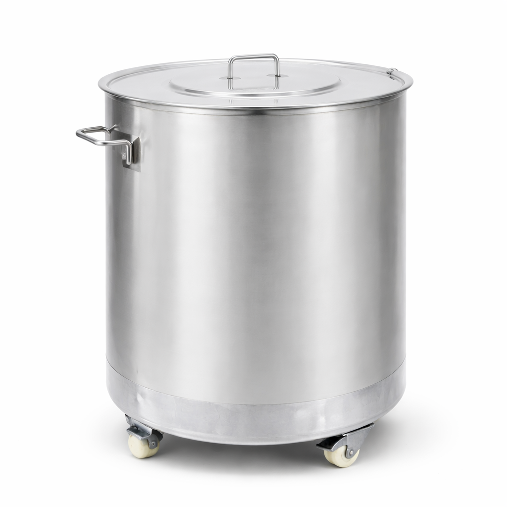Olla Farmacéutica de Acero Inoxidable 316L con Ruedas – Uso Industrial