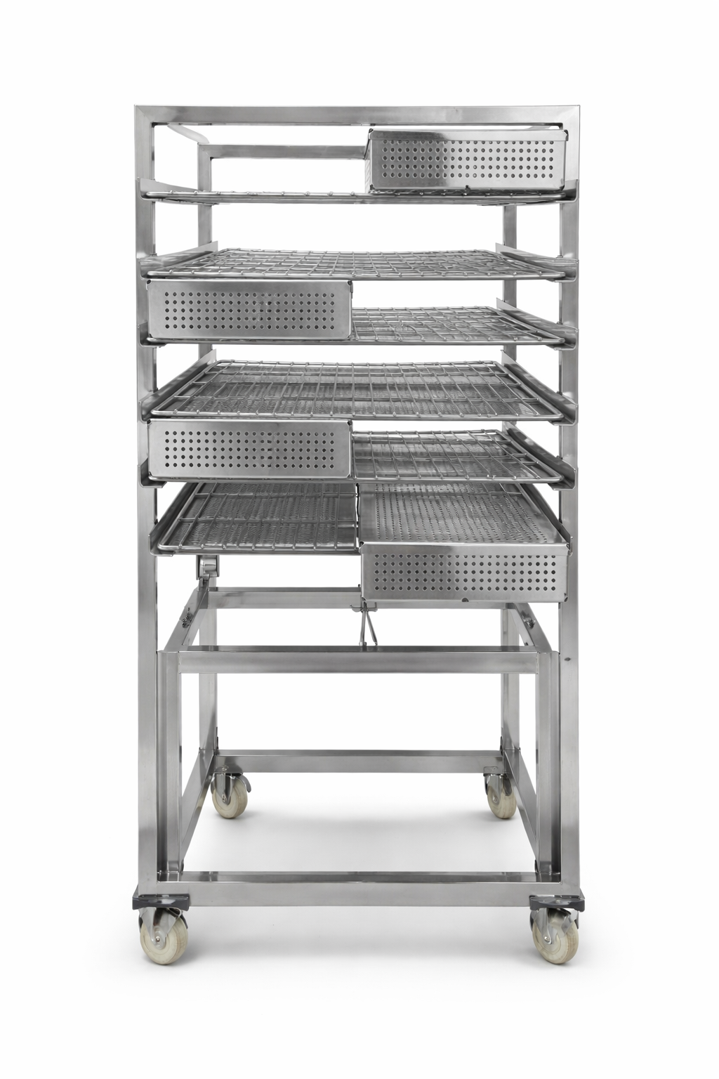 Carro Sanitario de Acero Inoxidable para Bandejas – 