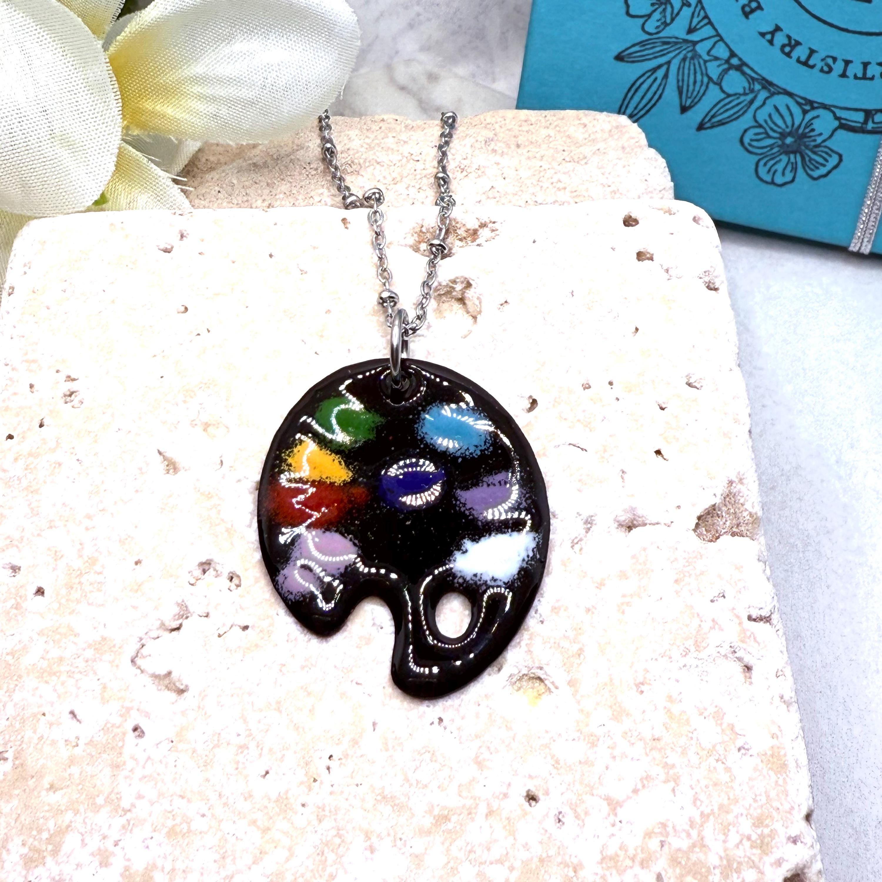 Black Paint Palette Necklace