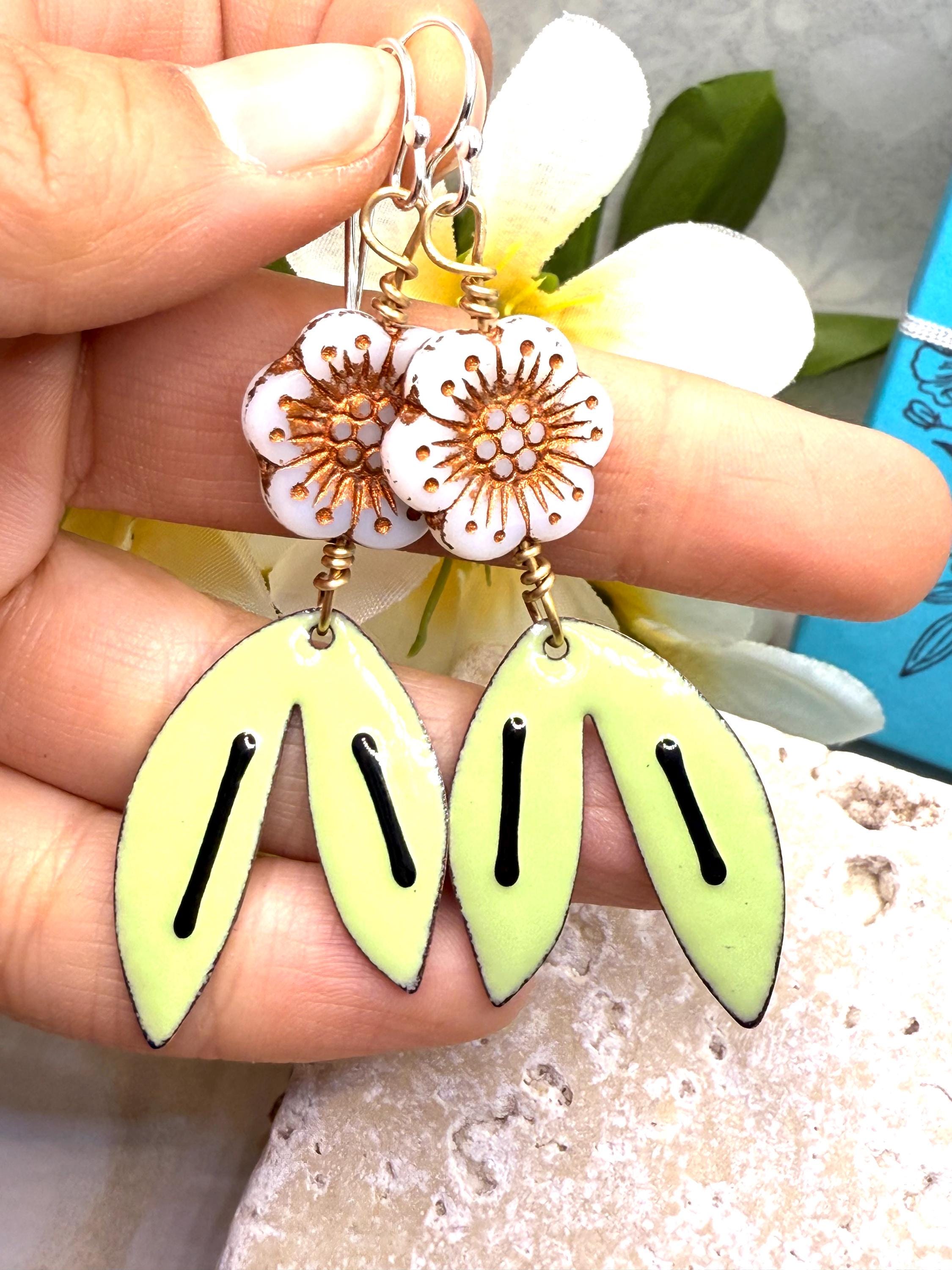 White Flower Earrings