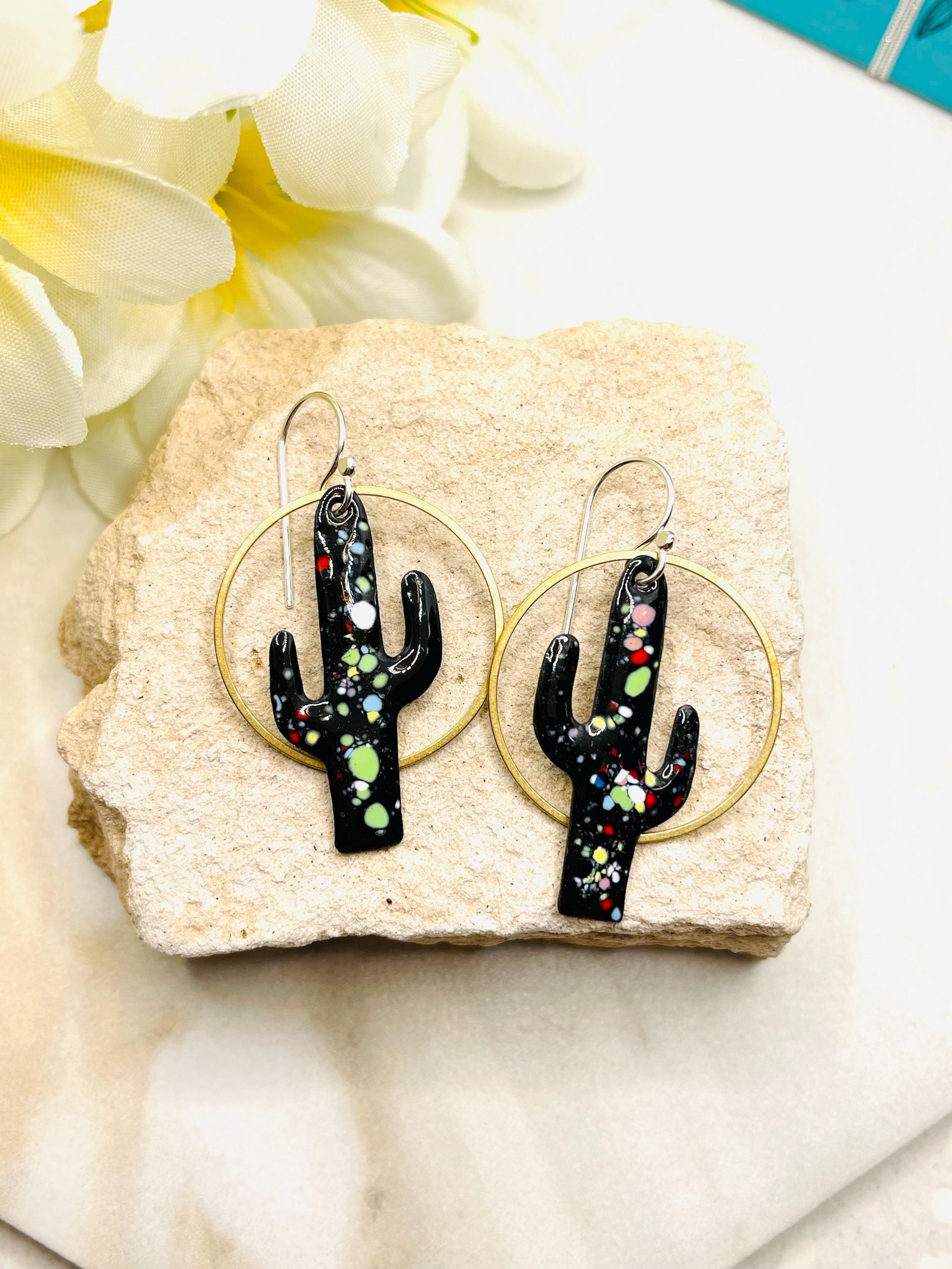 Midnight Cactus Earrings