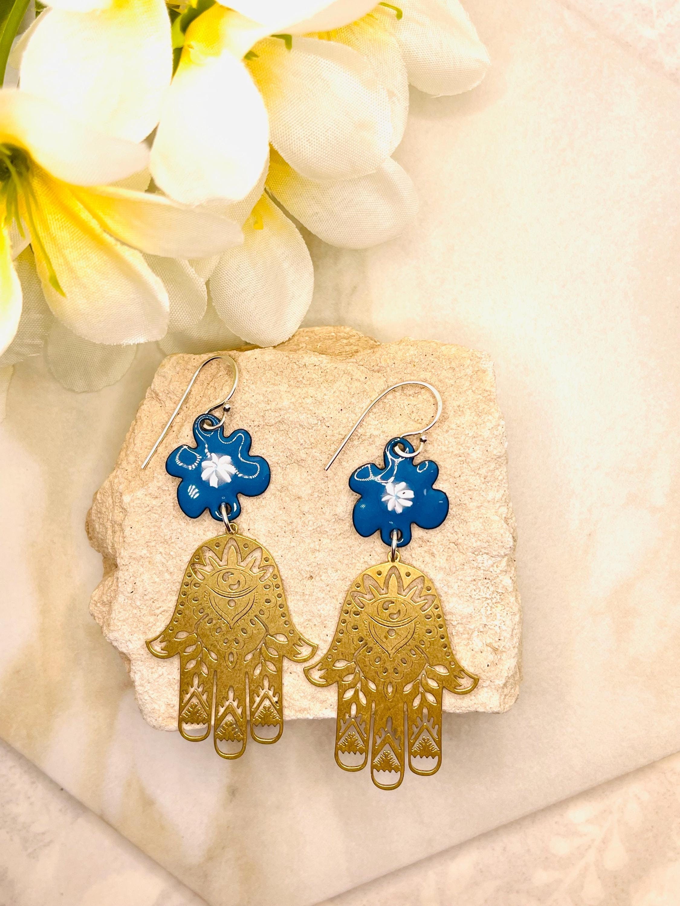 Hamsa Earrings, Earrings