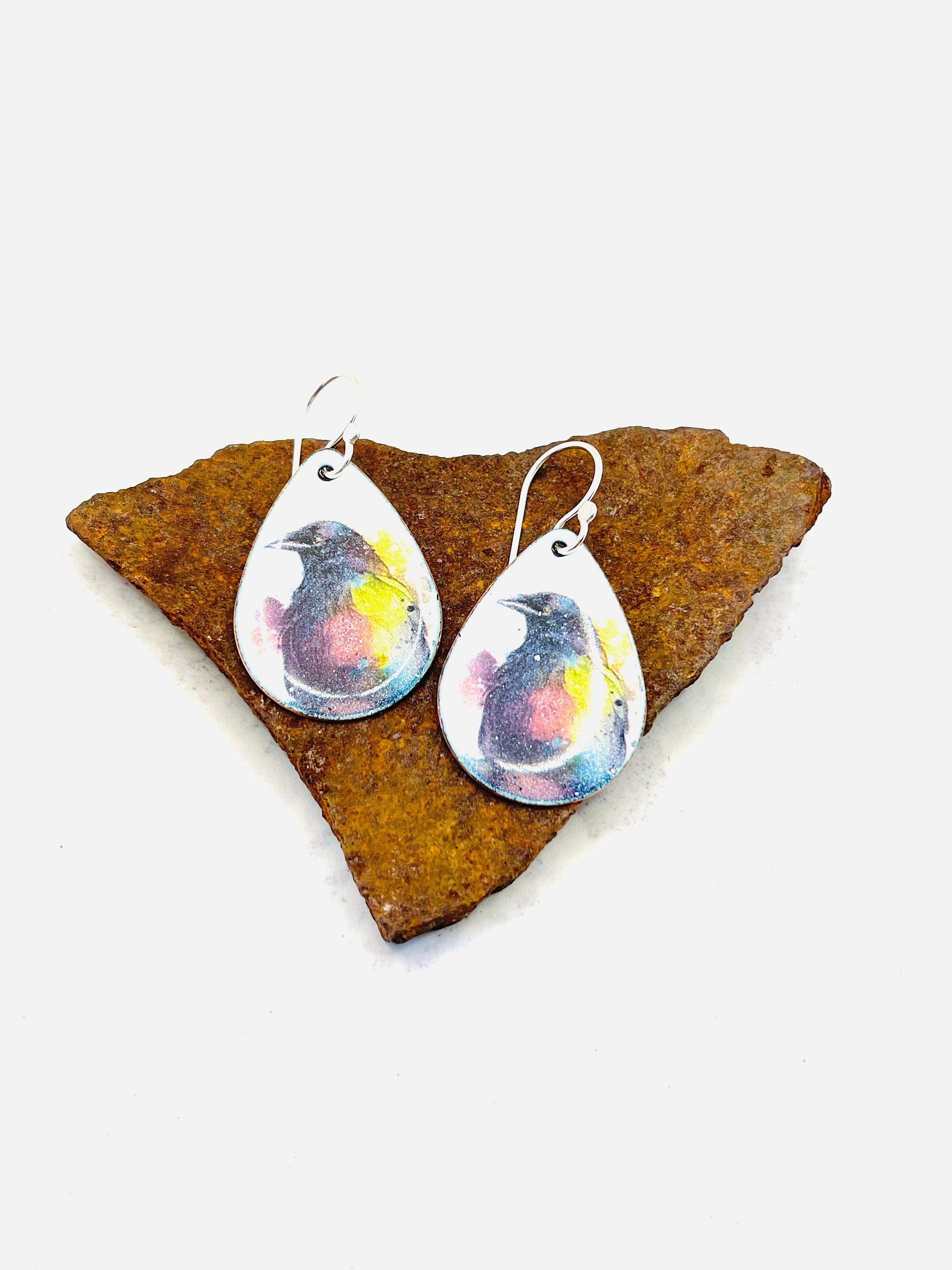 Watercolor Ravens, Earrings