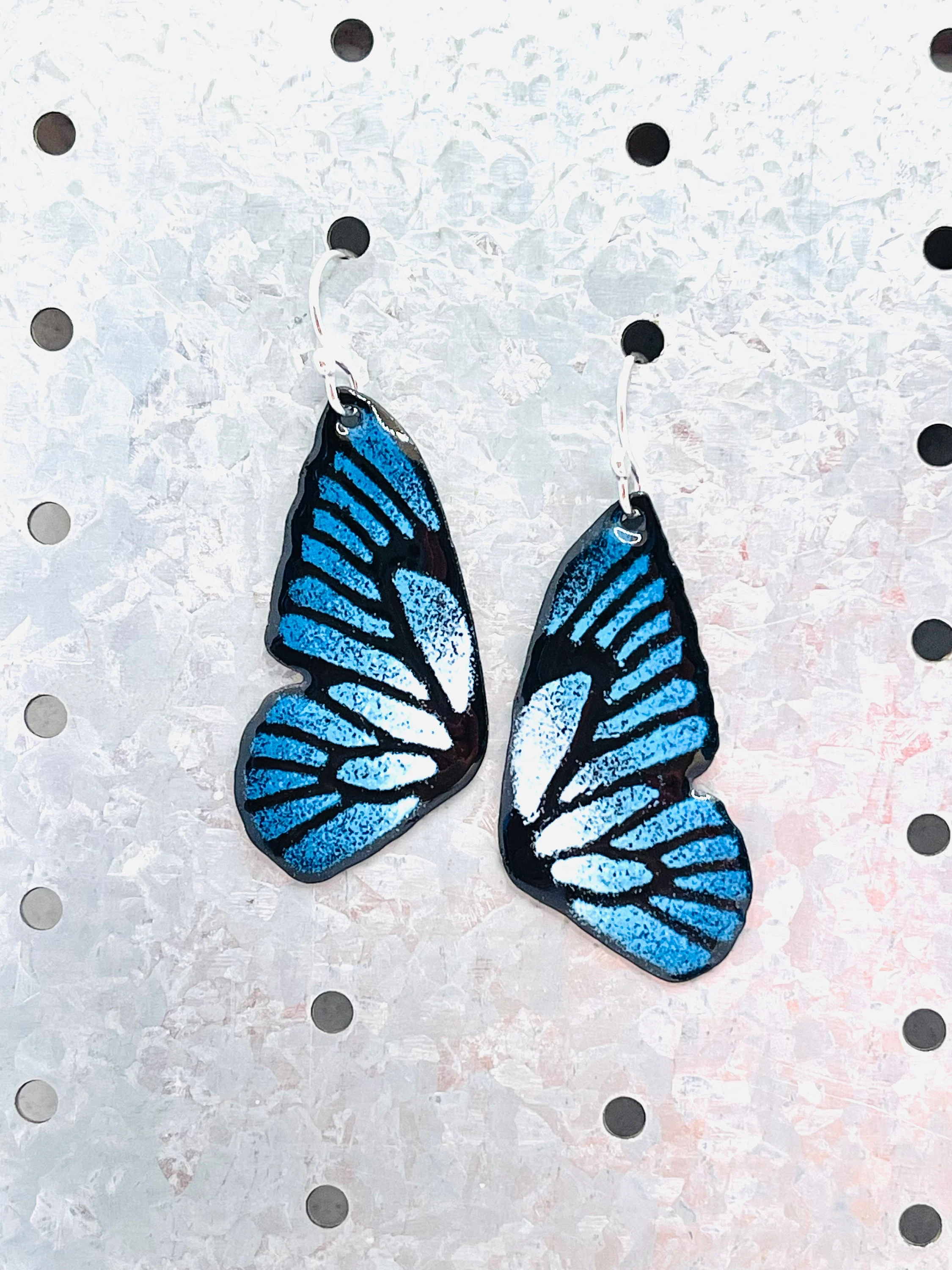 Blue Butterfly Wings, Earrings