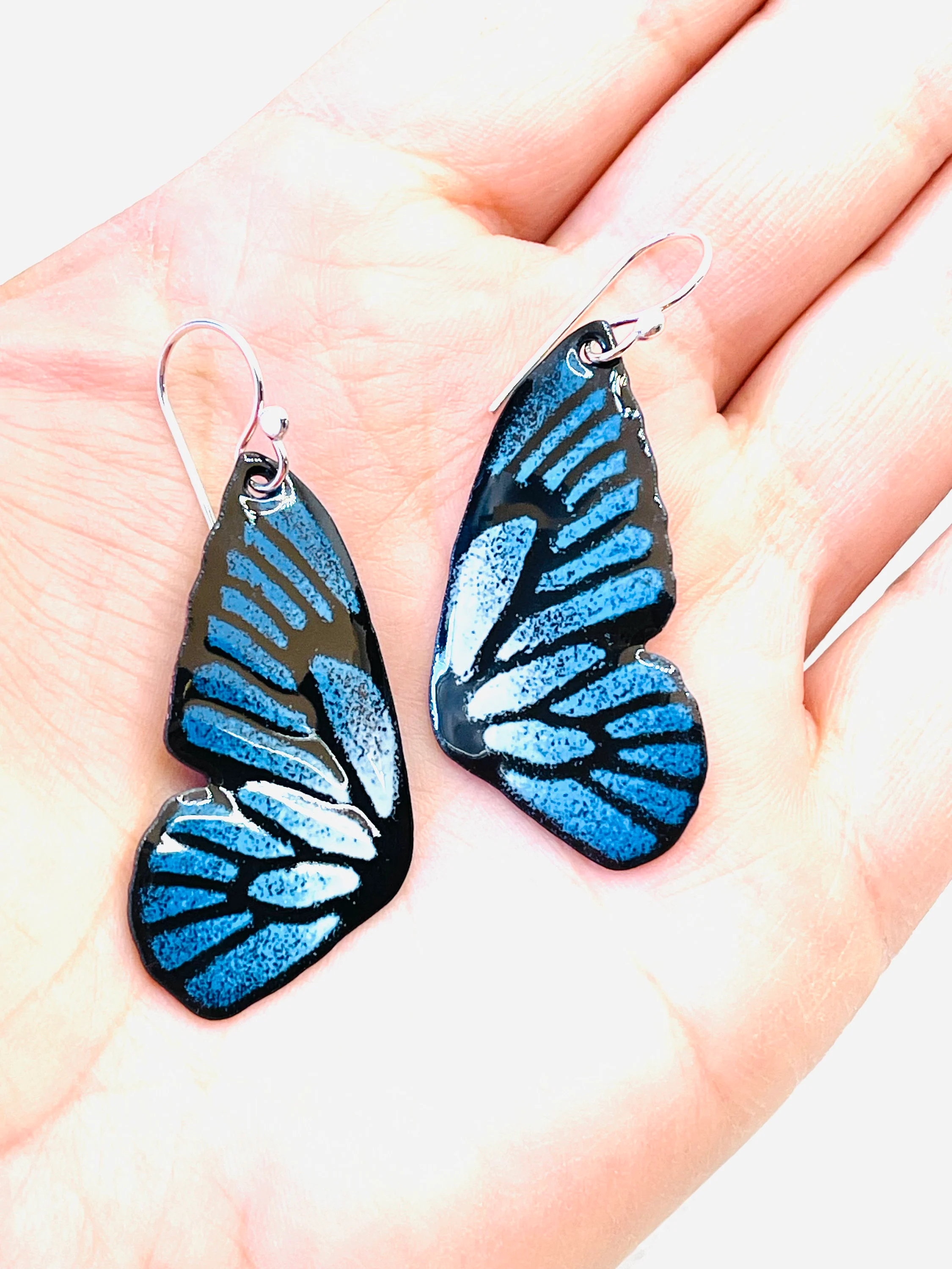 Blue Butterfly Wings, Earrings