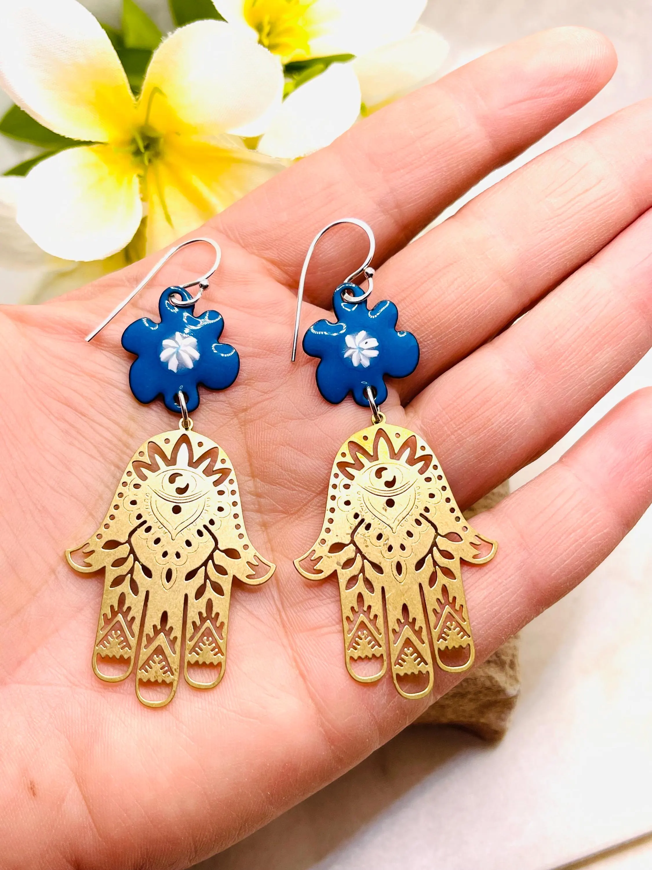 Hamsa Earrings, Earrings