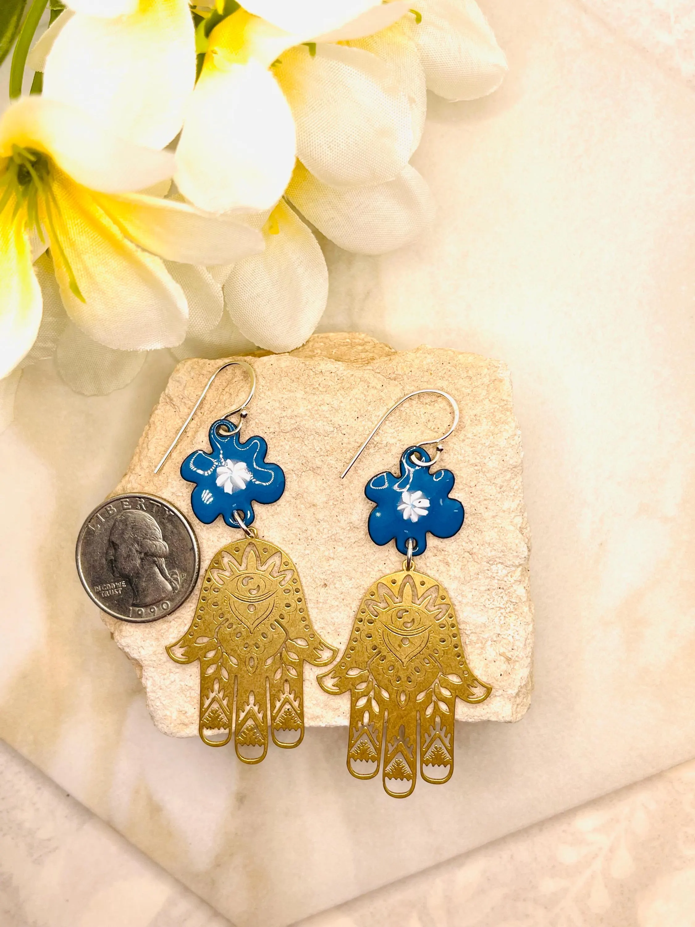Hamsa Earrings, Earrings