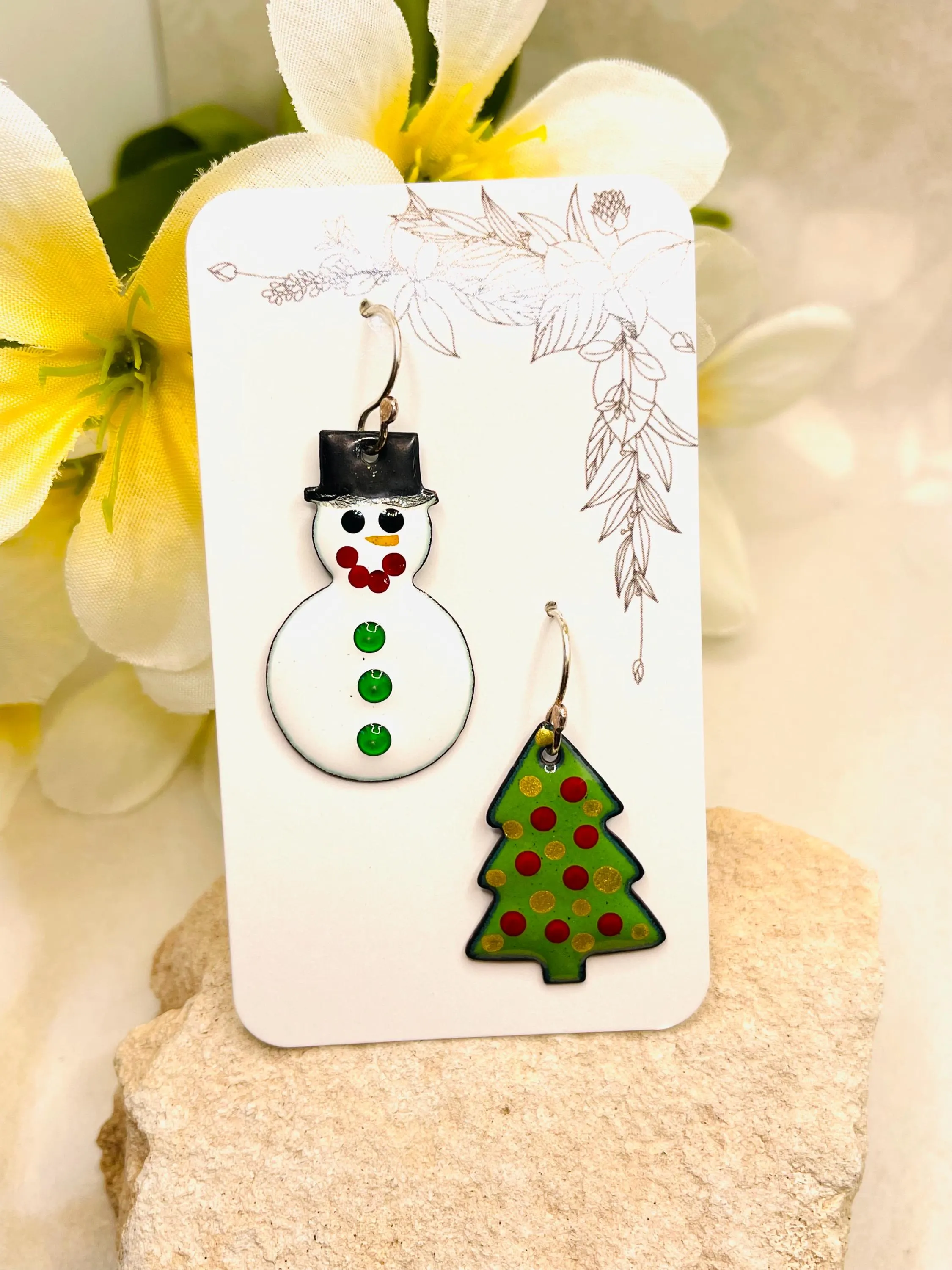 Snowman & Xmas Tree Earrings